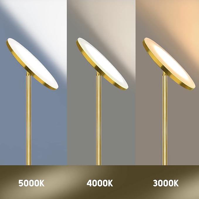JOOFO Floor Lamp, 30W/2400LM Sky LED Modern Torchiere 3 Color Temperatures