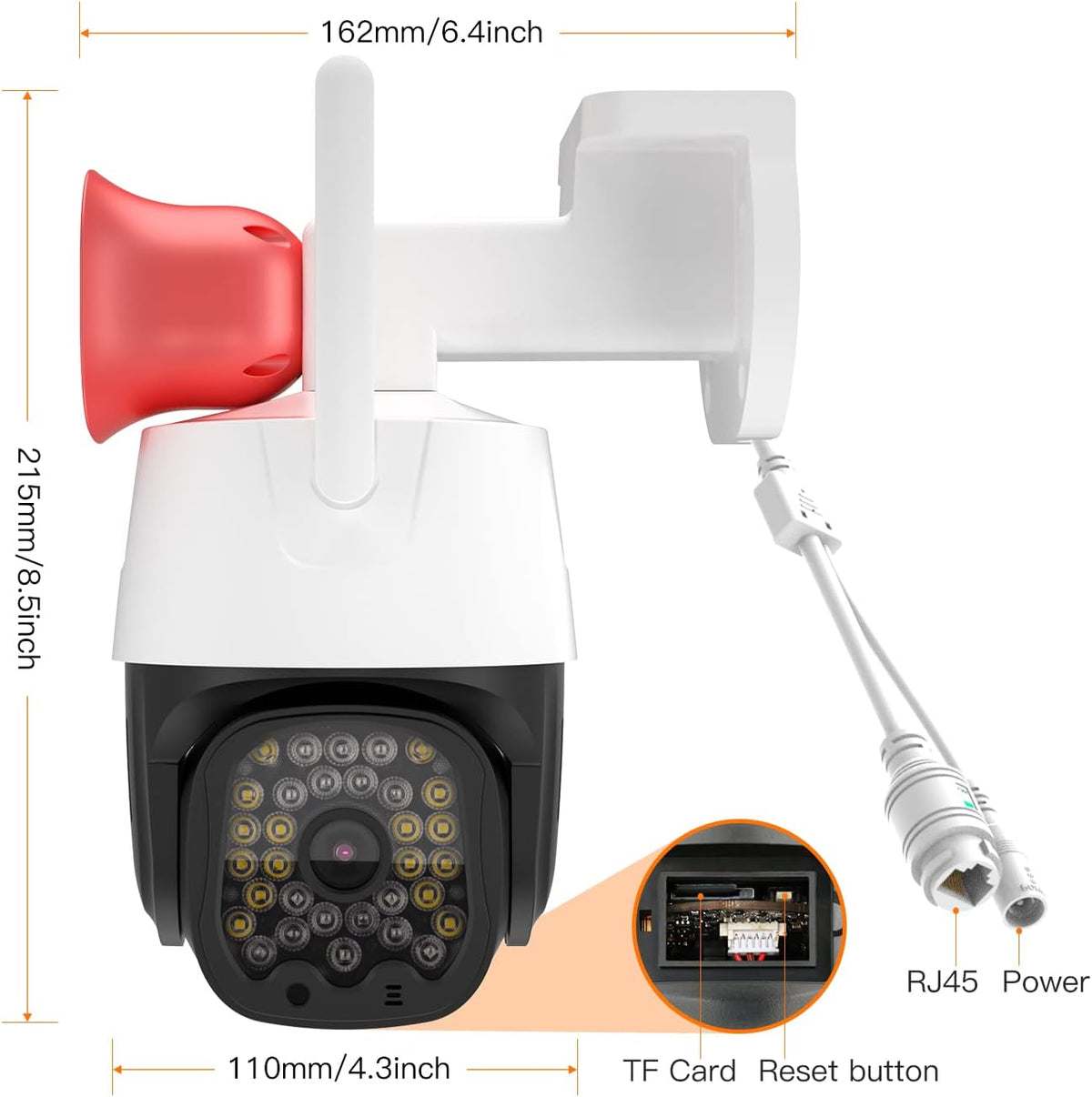 vstarcam 3mp security camera outdoor,home camera security, outdoor, front angle view