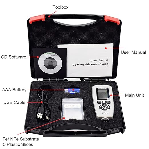 ERAY Mil Thickness Gauge, Coating Thickness Gauges, Paint Depth Gauge Meter