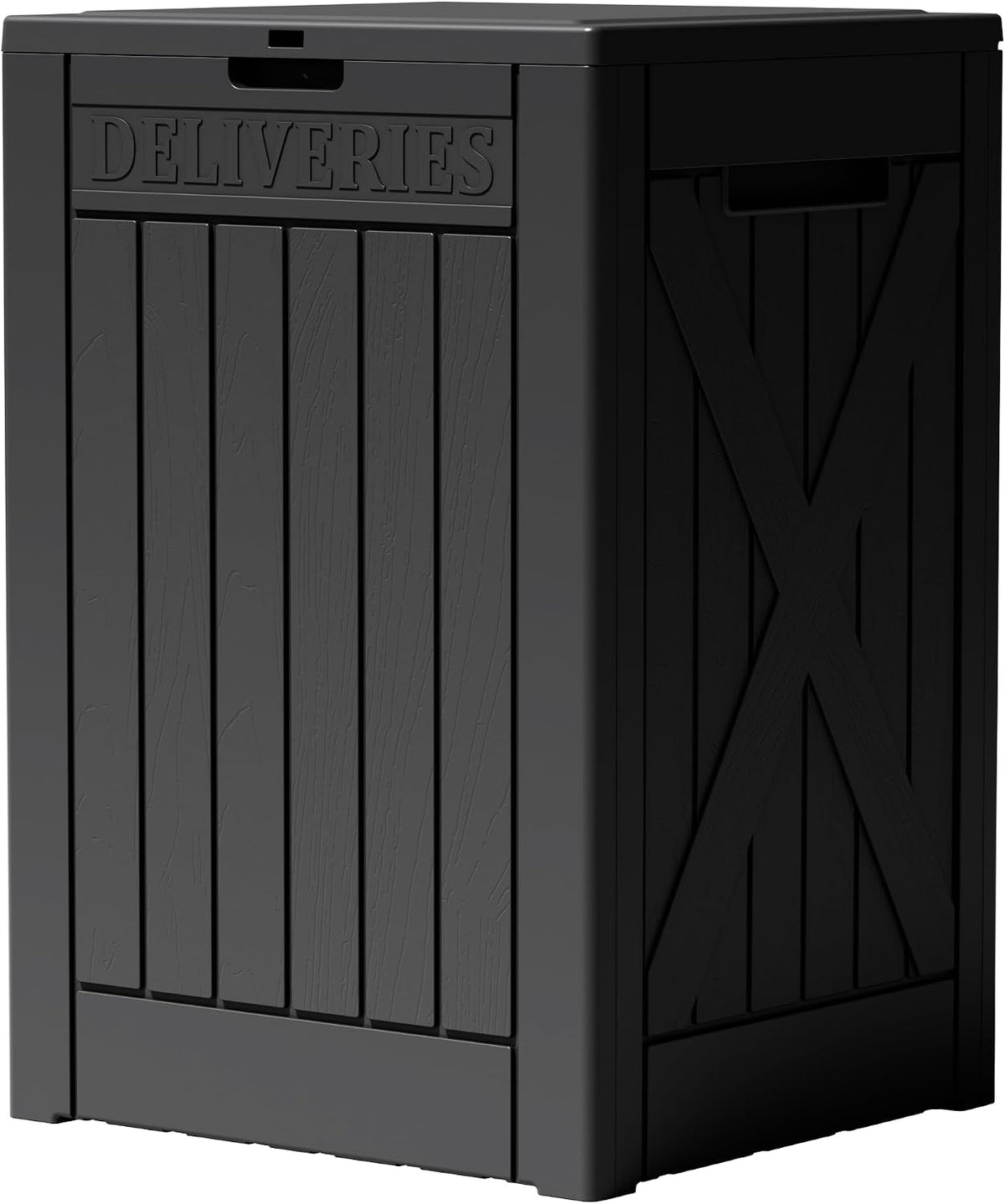 Greesum 52 Gallon Extra Large Deck Box with Lock, Dark Black
