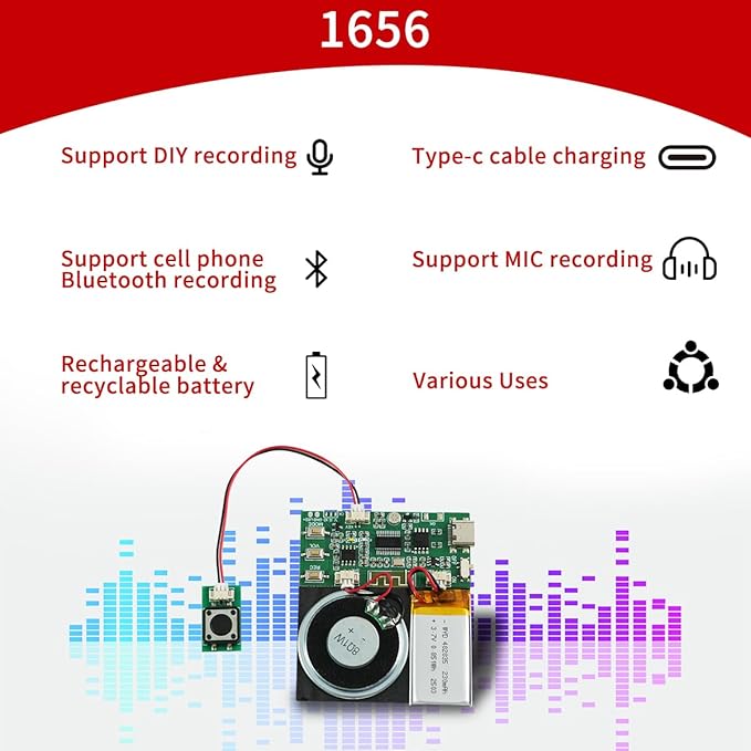 Bluetooth & MIC Recording Audio Sound Module, 8MB Voice Chips