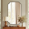 ANDY STAR 24"x40" Gold Mirror, Brushed Brass Scalloped Wall Mirror, Unique