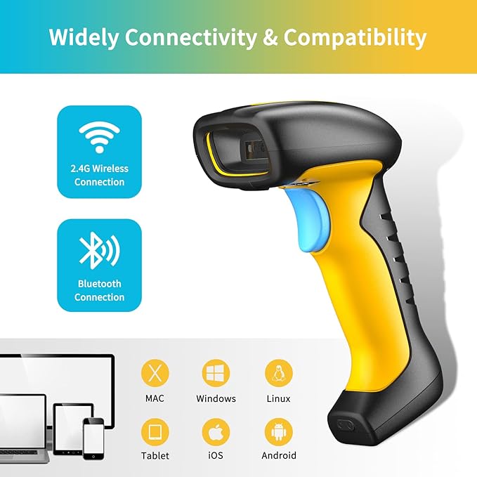 NETUM Upgraded QR Industrial Bluetooth Barcode Scanner