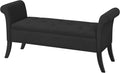 Yaheetech 52in Storage Bench for Bedroom End of Bed with Rolled Arms, Black