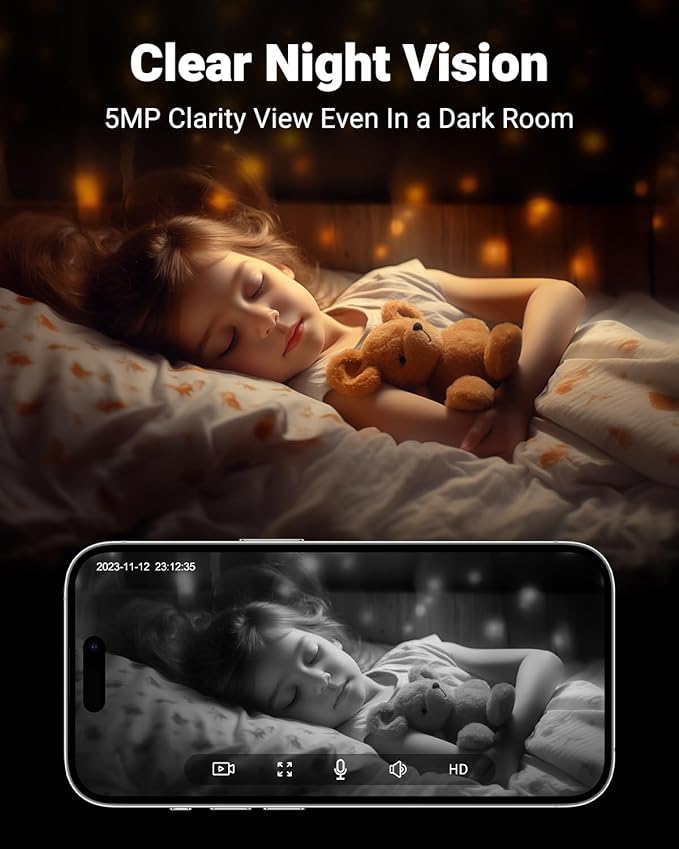 MUBVIEW 5MP Indoor Security Camera, 5/2.4G WiFi Cameras (4-Pack)