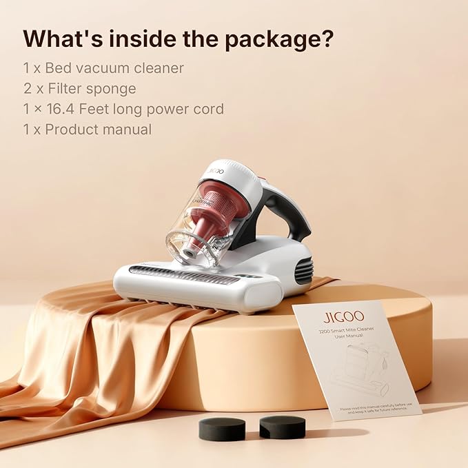 JIGOO J200 Improve Sleep Mattress Vacuum Cleaner Uv Sanitizing, Deep Cleaning