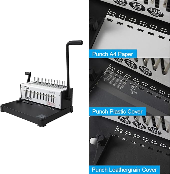 Rayson SD-220B Binding Machine, 21 Holes Comb Binding Machine, Max. Punch 20