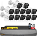 OOSSXX 2026 Update 4K PoE IP Cameras Outdoor Video Surveillance System