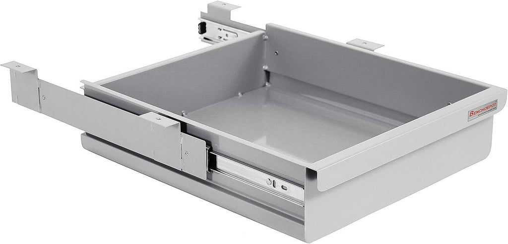 Heavy 16 Ga Cold Rolled Steel Drawer Kit - Powder Painted - 4" High x 14.5" Wide x 17" Length - Gray - by BenchPro.