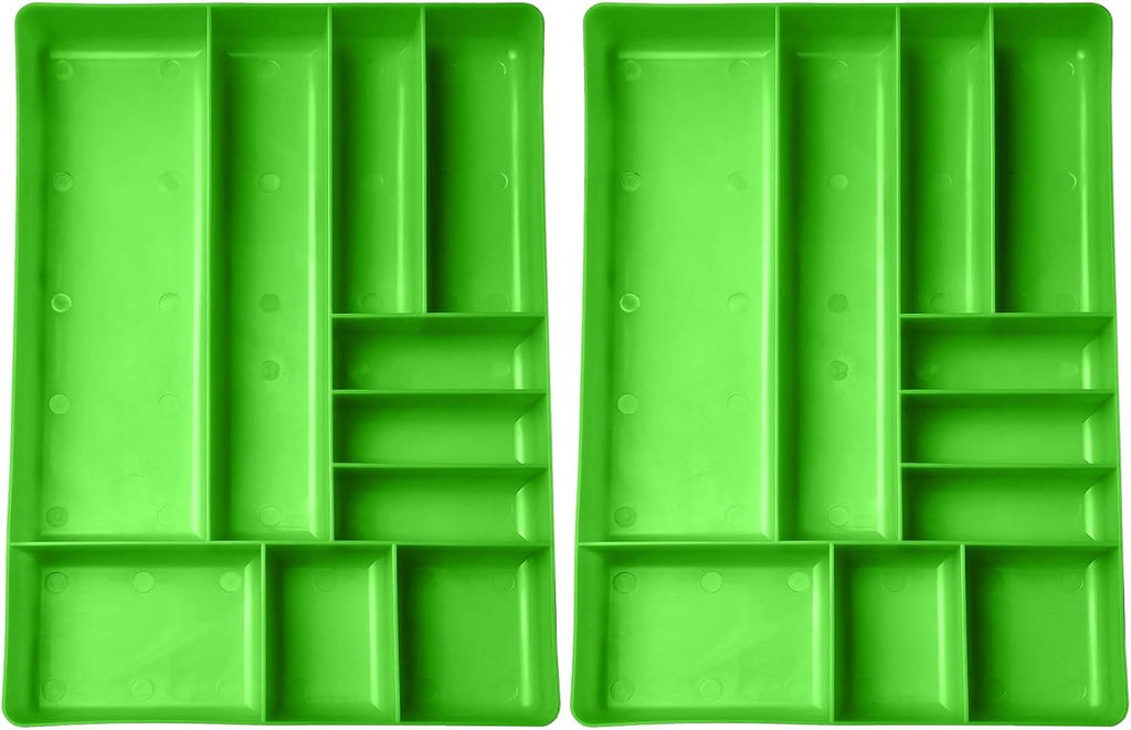 10-Compartments Tool Box Organizer Tray (2, Green)