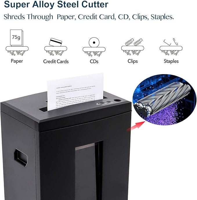 WOLVERINE 10-Sheet Super Micro Cut High Security Level P-5 Heavy Duty