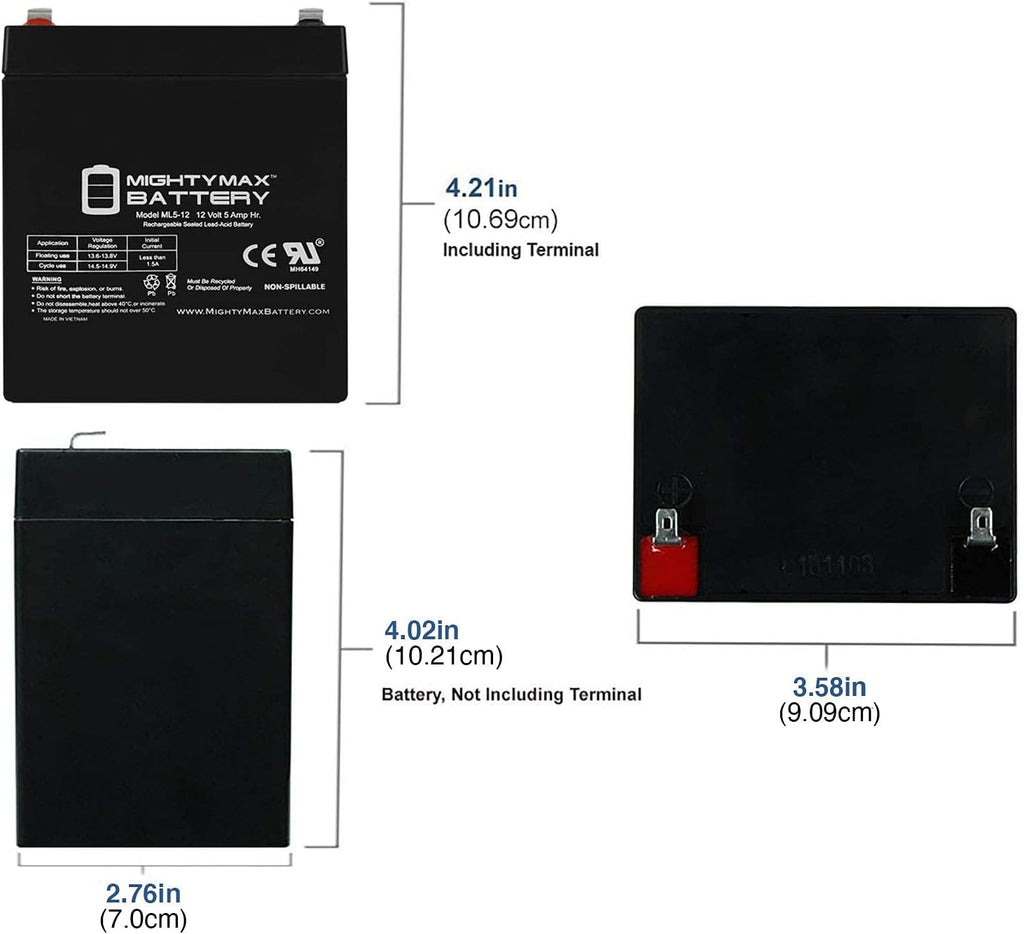 mighty max battery ml5-12 - 12 volt 5 shown in use