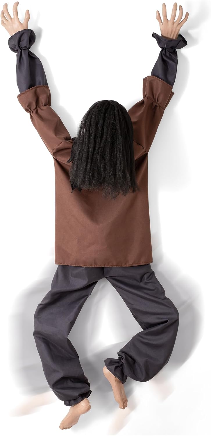 Halloween Decorations Animatronic Climbing Zombie Faceless Hanging Creepy Zom...