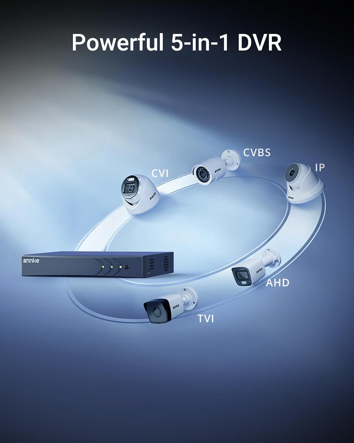 annke 8 channel 3k lite h.265+ security dvr showing dimensions