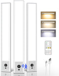 EZVALO 3 Pack Under Cabinet Lighting, 3200mAh Rechargeable Motion Sensor Light