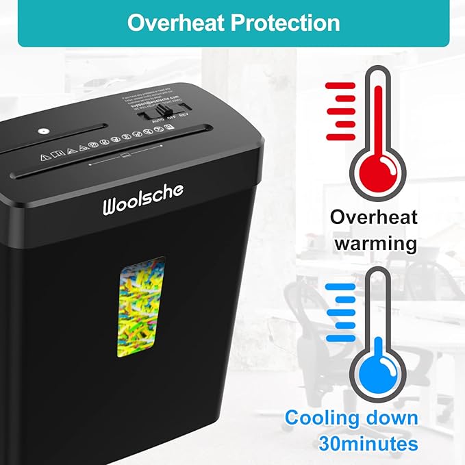 Woolsche Paper Shredder, 10-Sheet Cross Cut