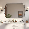 ANDY STAR Matte Black Mirror, 24x36 Inch Scalloped Bathroom Mirror, Unique Wavy