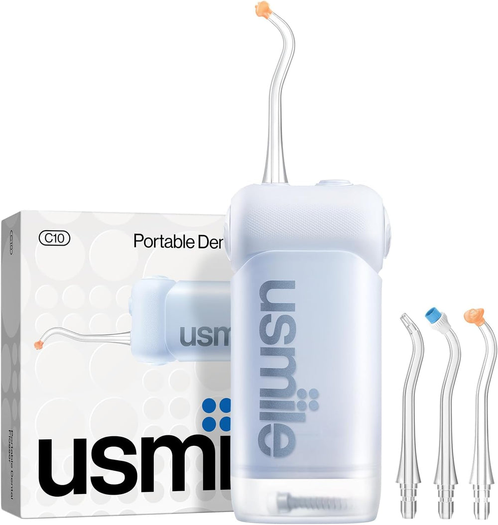 usmile C10 Portable Water Flosser Storage Set, 95-Day Battery, IPX7, Blue