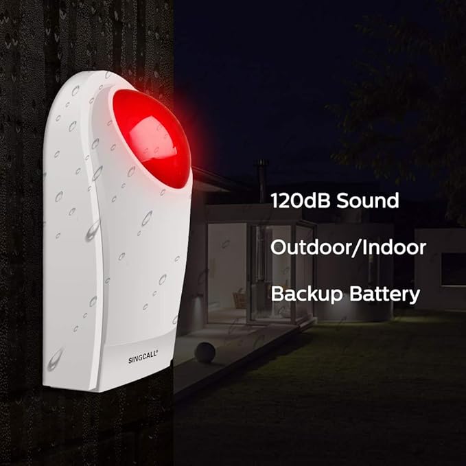 Remote Emergency Strobe Siren Alarm Kit Waterproof Outdoor Loud Panic SOS