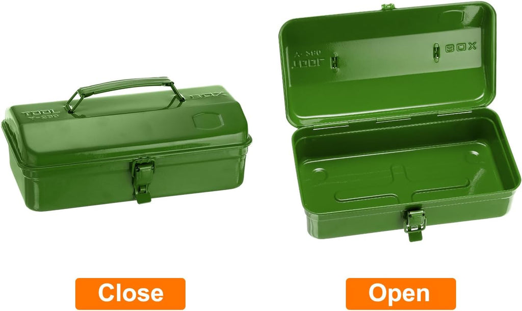 harfington tool box 11.4" portable steel tool box, side view
