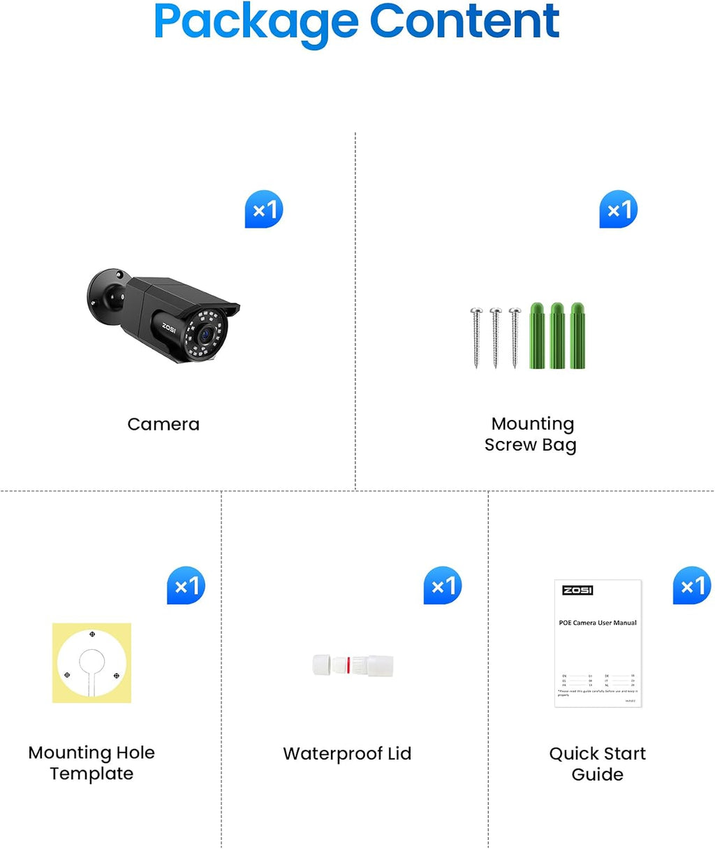 zosi 4k 8mp add-on audio poe camera, cctv, view 9