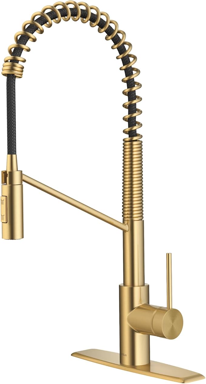 KRAUS Oletto Commercial Style Single Handle Pull Down Kitchen Faucet