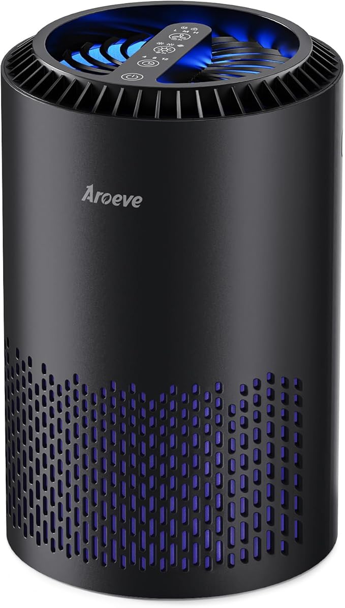 AROEVE Air Purifiers for Bedroom Home, Air Purifier For Smoke Pollen Dander