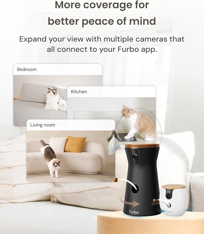 Furbo 360° Cat Camera + Mini 360° Cam 2-Camera Bundle Nanny Subscription: Cat