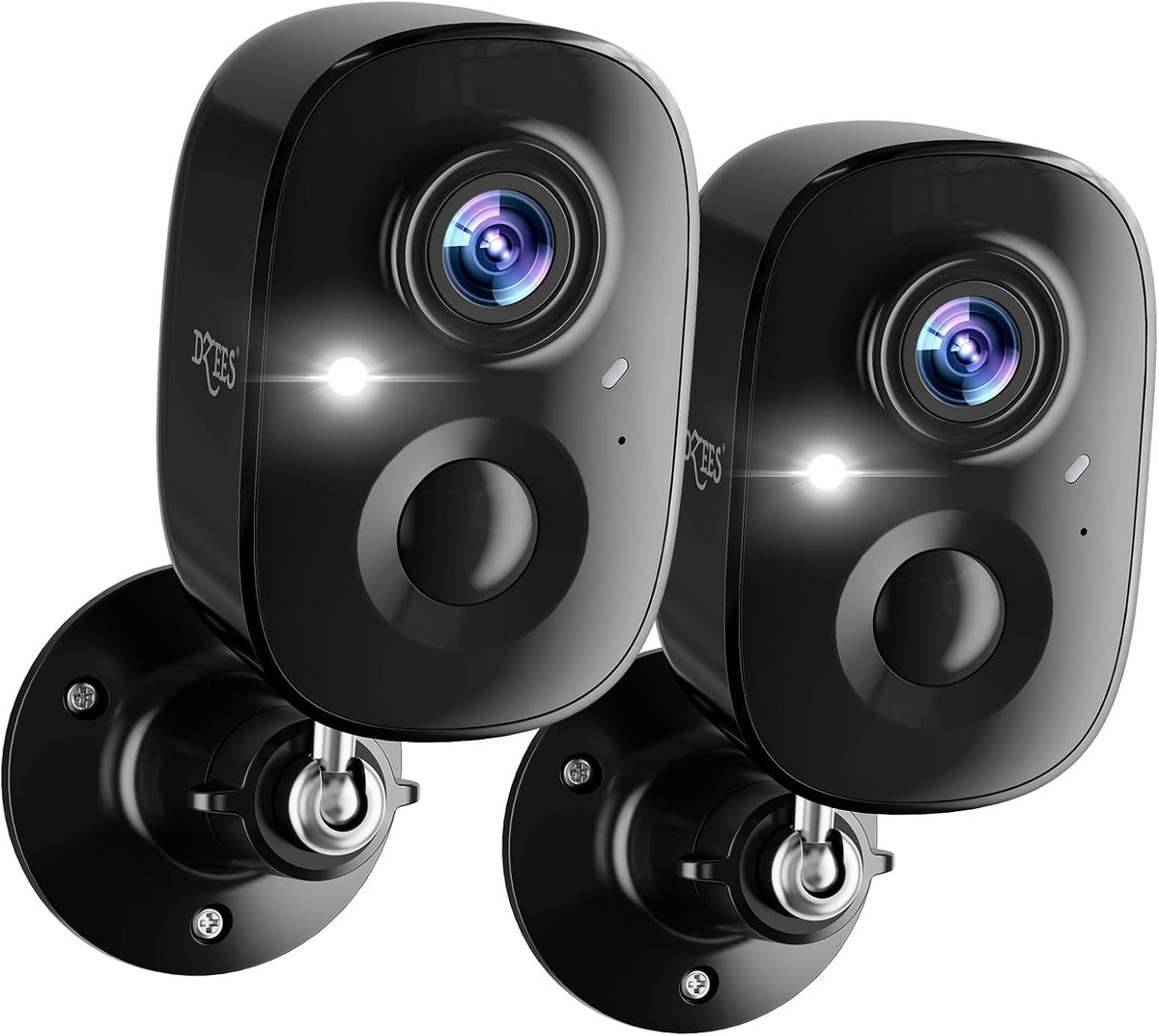 Dzees 2K Indoor Outdoor Security Cameras Wireless, Battery Powered 2-Pack