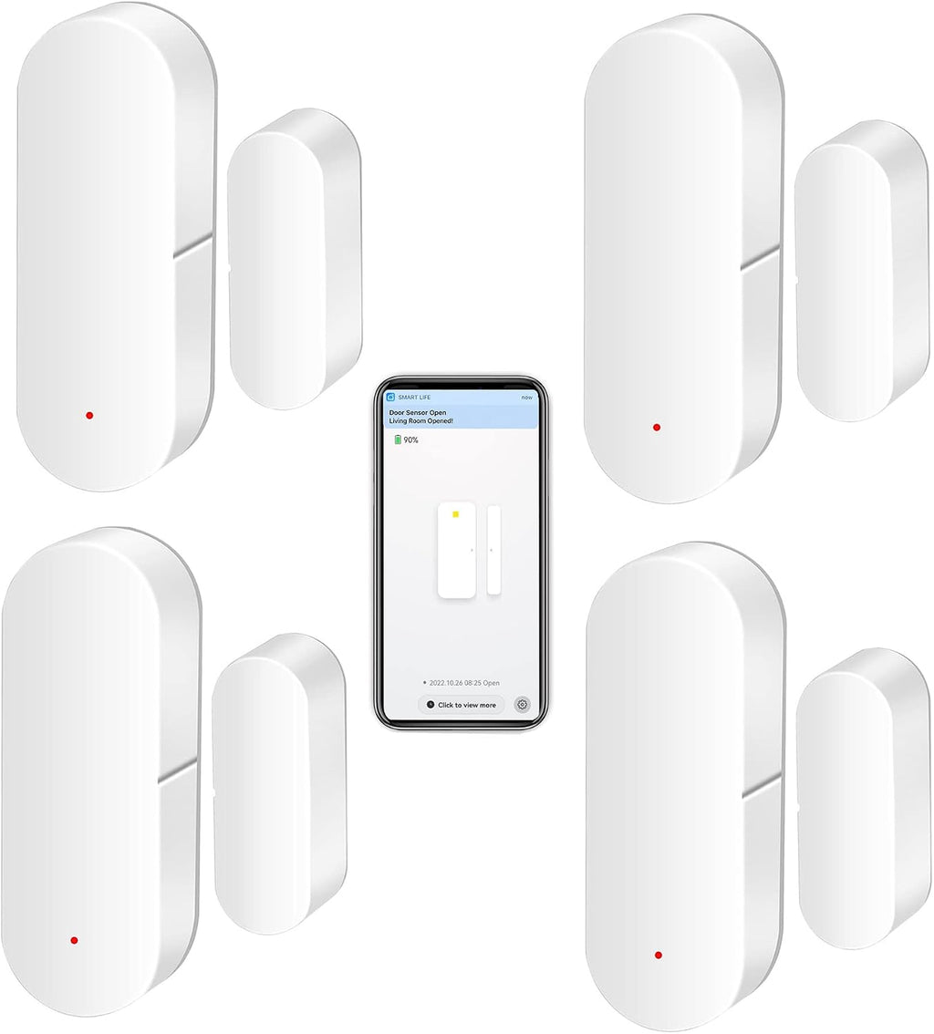 WiFi Door Sensor: Smart Door Open/Closed Detectors, Wireless Window Sensor (4pack)