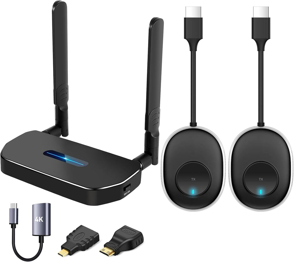 Wireless Hdmi Transmitter and Receiver 4k Kit.One Receiver and Two Transmitter