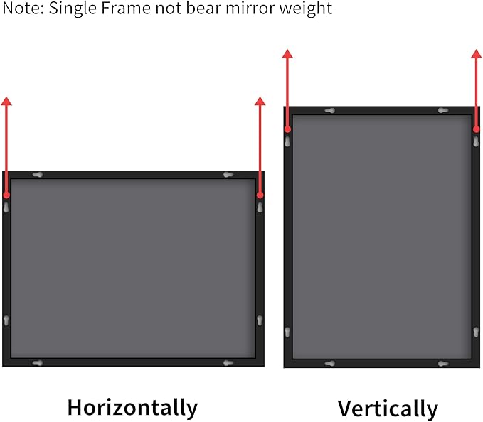 Black Bathroom Mirror for Wall, 30x36 Inch Rectangle
