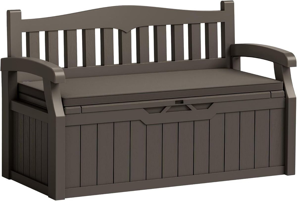 Flamaker 80 Gallon Storage Bench with Cushion, Waterproof, All-Weather
