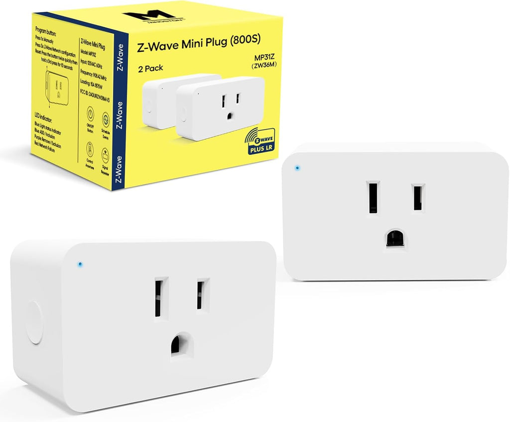 Minoston 800 Zwave Plug Smart Outlet Switch LR, Z-Wave hub Required, Bult in
