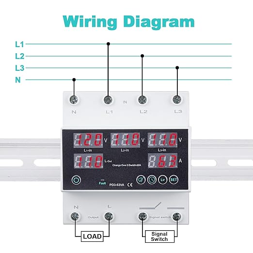 Automatic Transfer Switch, 110V 63A Auto Transfer Switch Real-time Monitoring