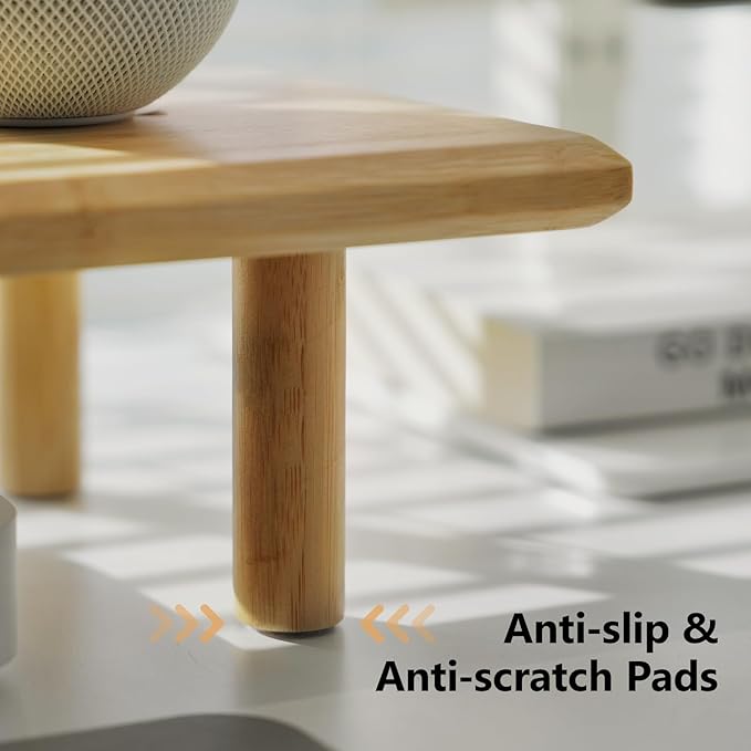 ROCDEER Bamboo Dual Monitor Stand Riser