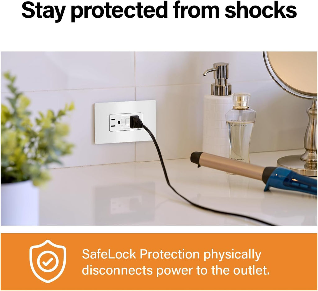 Legrand radiant 15 Amp GFCI Decorator Duplex Outlet White 3 Pack