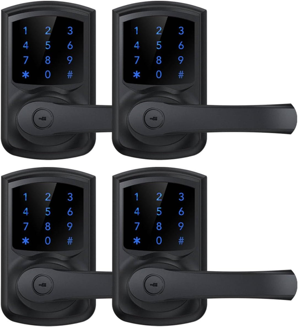 Keypad Keyless Entry Door Lock with Handle Smart Digital Deadbolts 4 Pack