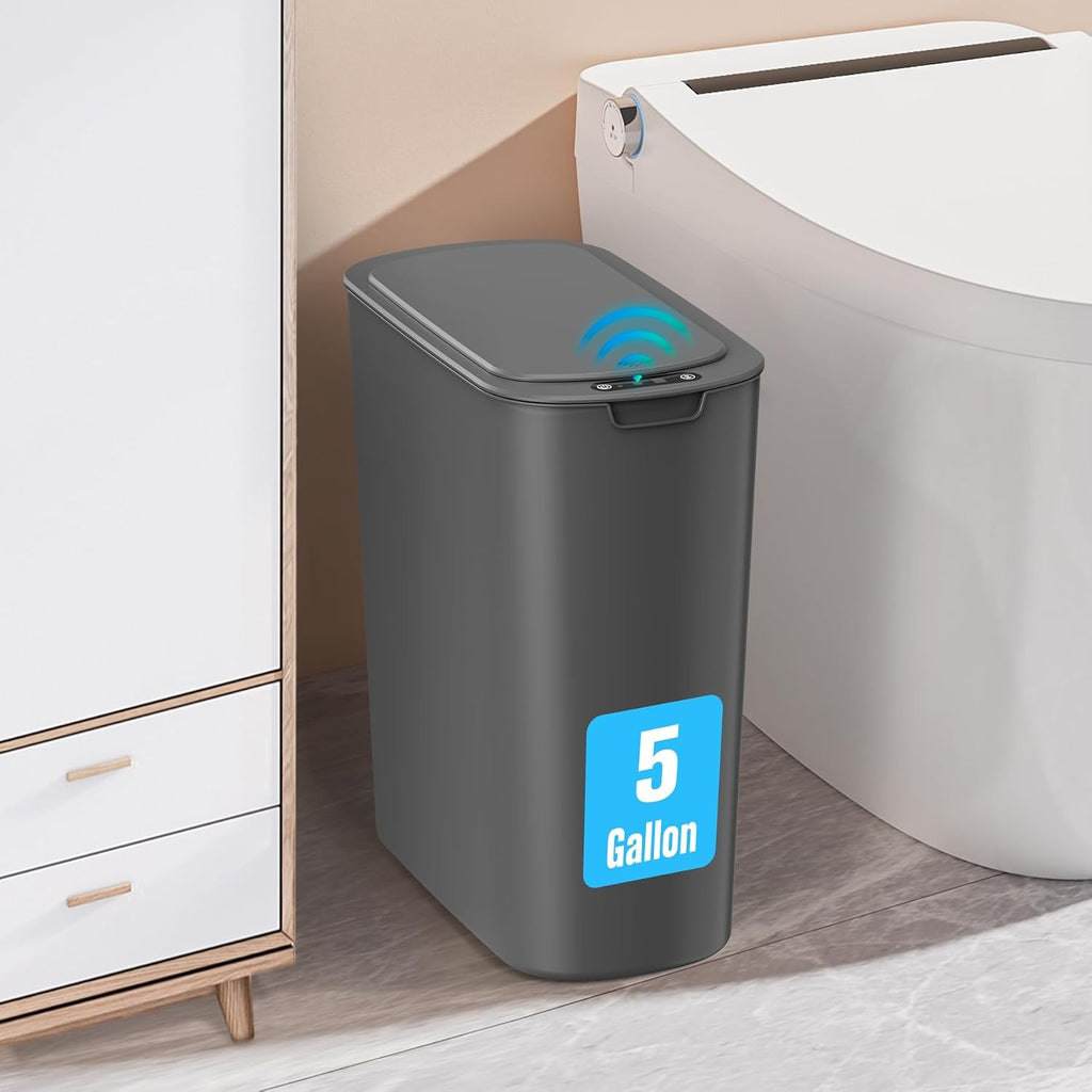 Cesun 5 Gallon Automatic Bathroom Trash Can, Touchless Motion Sensor Garbage Can