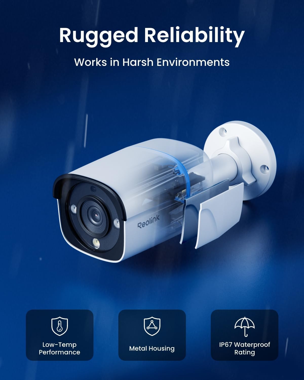 reolink pro-grade 4k poe security camera with 125° on a desk or shelf