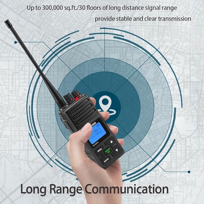 SAMCOM Two Way Radio with Shoulder Speaker Mic, 5W High Power 2 Way Radios Long (4 Packs)