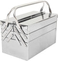 3 Tier Stainless Steel Tool Box Portable Folding Cantilever Tool Storage Organizer with 5 Trays Metal Toolbox for Home Garage Auto Repair Workshop Storage