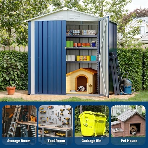 Garvee 6x4 FT Storage Shed – 130 Cu Ft, Sloped Roof, Weatherproof