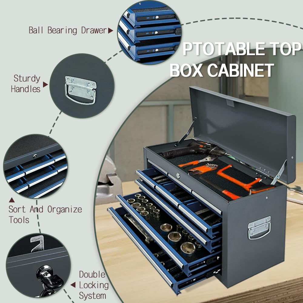 13-drawer tool chest with double door and wheels showing dimensions