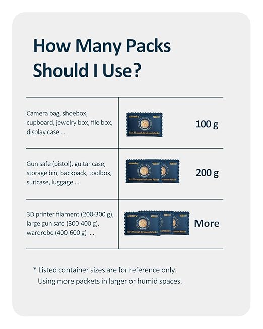 wisedry 100g See-Through Desiccant Packs (10 Packs)