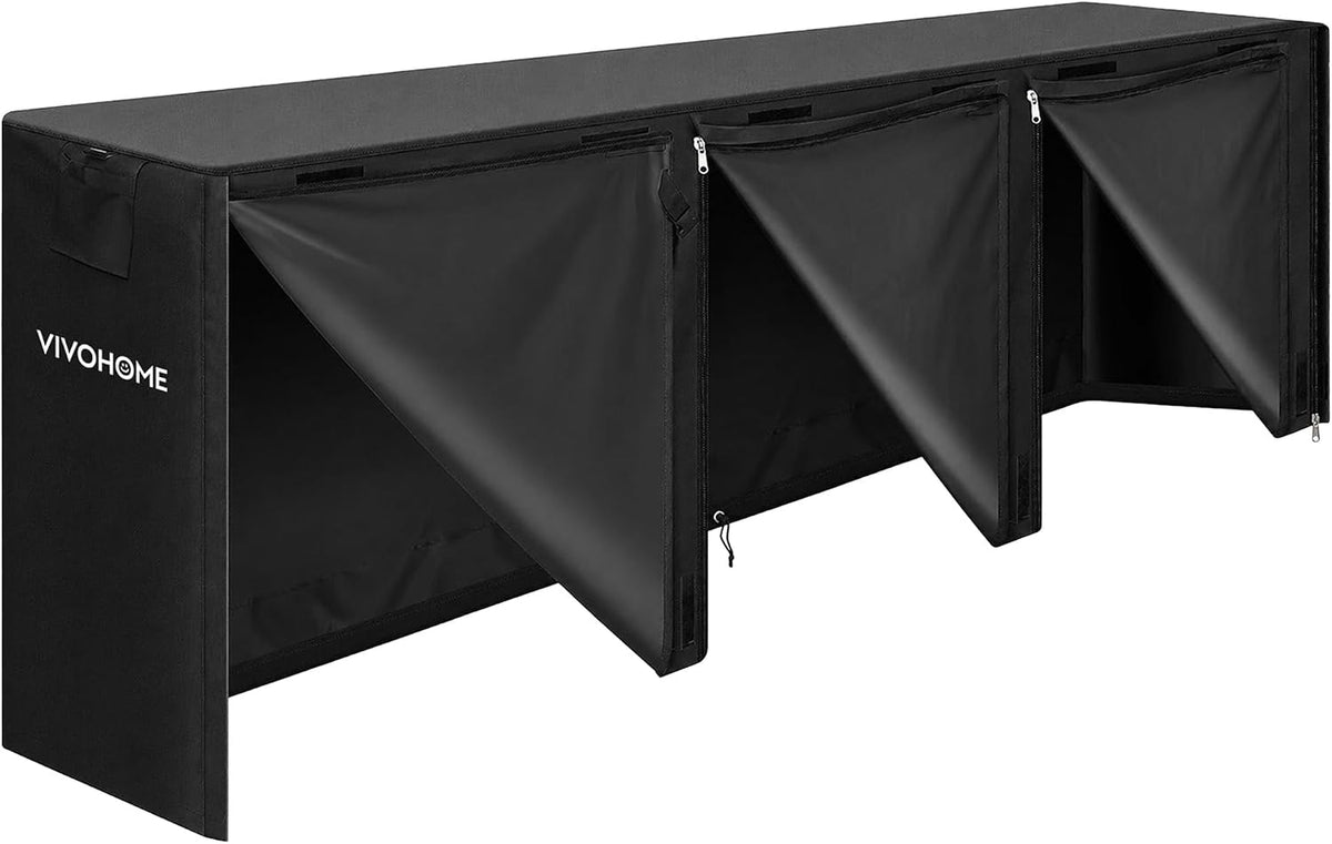 VIVOHOME 12ft Waterproof Outdoor Firewood Log Rack Cover, Black