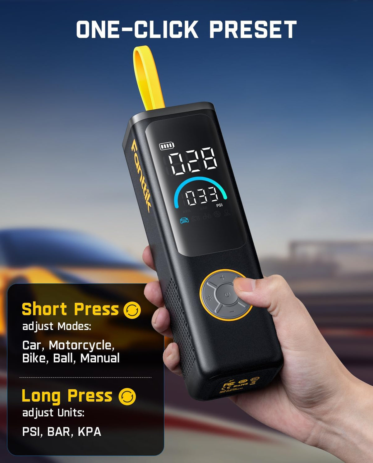 Fanttik X9 APEX Portable Air Compressor for Car Tires, 35s Fast Inflation