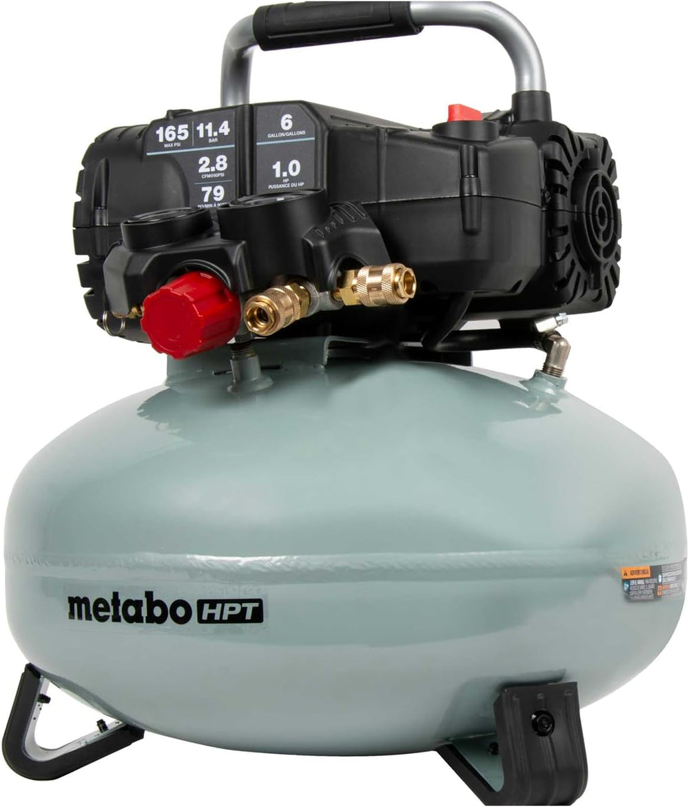 Metabo HPT Pancake Air Compressor, 6-Gallon 165PSI, Portable Air Compressor w...