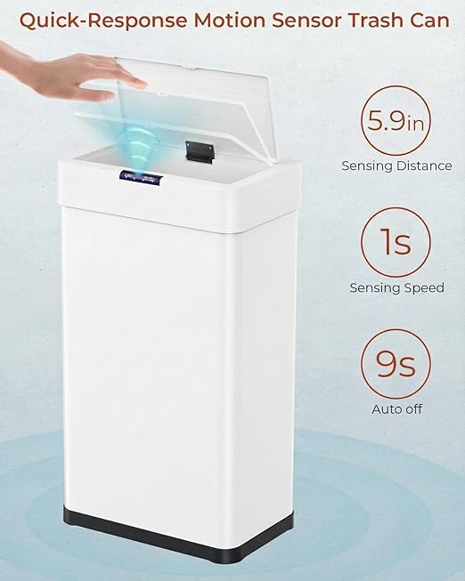 TLSUNNY 18.5 Gallon Motion Sensor Trash Can, Touchless Automatic Garbage Can