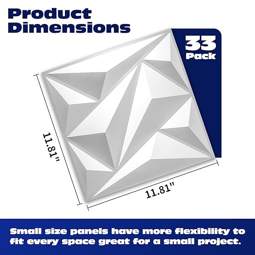 Art3dwallpanels 33 Pack 3D Wall Panel Diamond